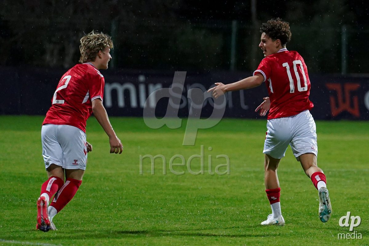 SIDE, TURKIYE - OCTOBER 28: Yousef Amara of Denmark celebrating with team after scoring during the International Friendly match between Denmark U16 and Saudi Arabia U16 at Emirhan Sport Complex on October 28, 2026 in Side, Turkiye.