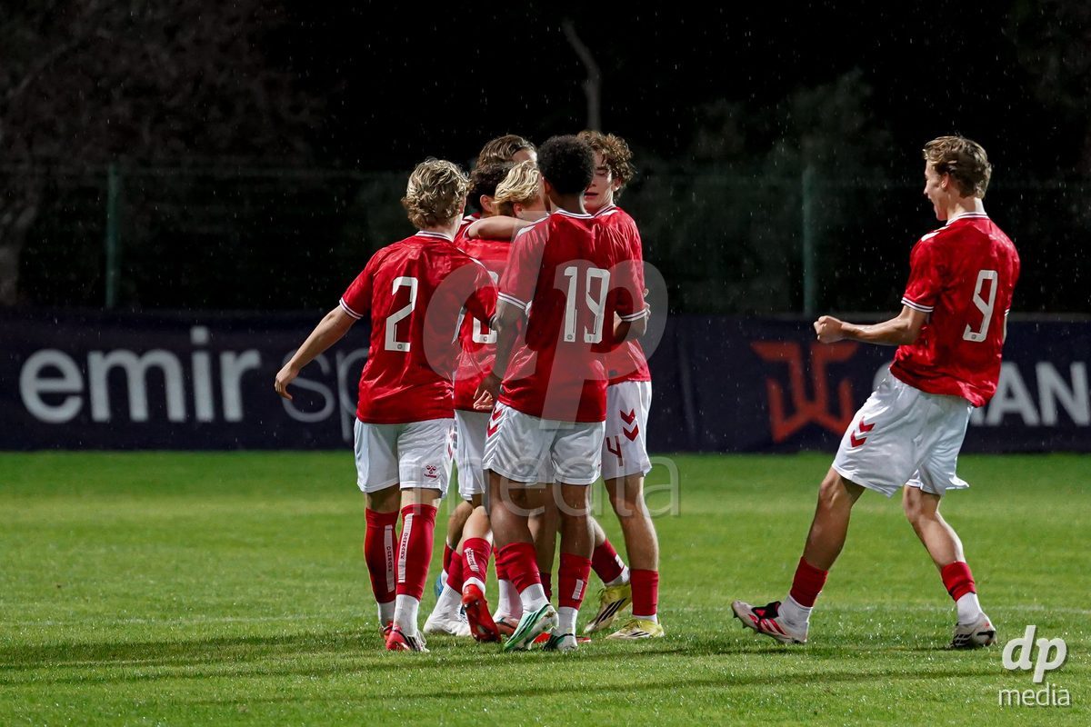 SIDE, TURKIYE - OCTOBER 28: Yousef Amara of Denmark celebrating with team after scoring during the International Friendly match between Denmark U16 and Saudi Arabia U16 at Emirhan Sport Complex on October 28, 2026 in Side, Turkiye.