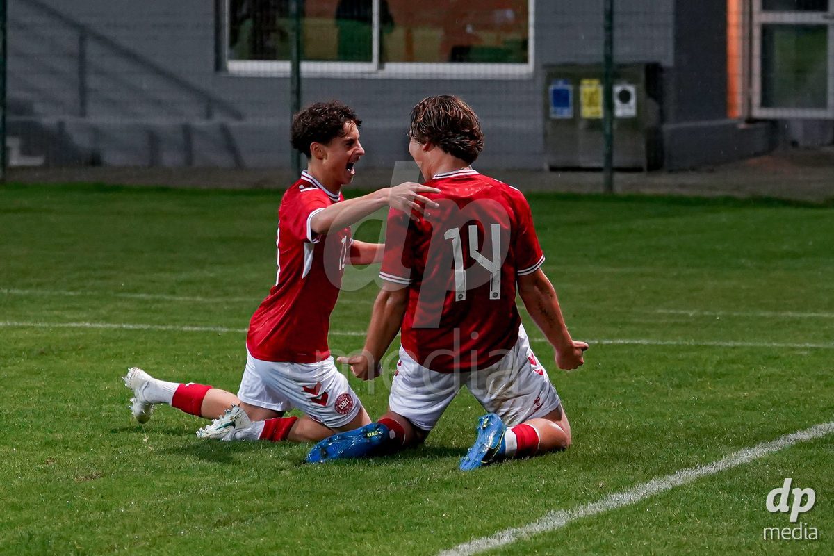 SIDE, TURKIYE - OCTOBER 28: Hector Andersen of Denmark celebrating with team after scoring during the International Friendly match between Denmark U16 and Saudi Arabia U16 at Emirhan Sport Complex on October 28, 2026 in Side, Turkiye.