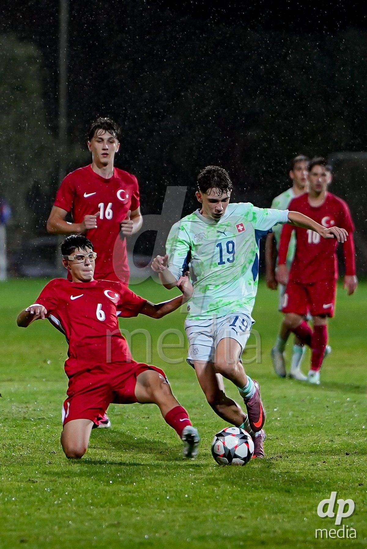 SIDE, TURKIYE - OCTOBER 28: Musse Ghebrengus of Switzerland battles for the ball during the International Friendly match between Switzerland and Turkiye at Emirhan Sport Complex on October 28, 2026 in Side, Turkiye.