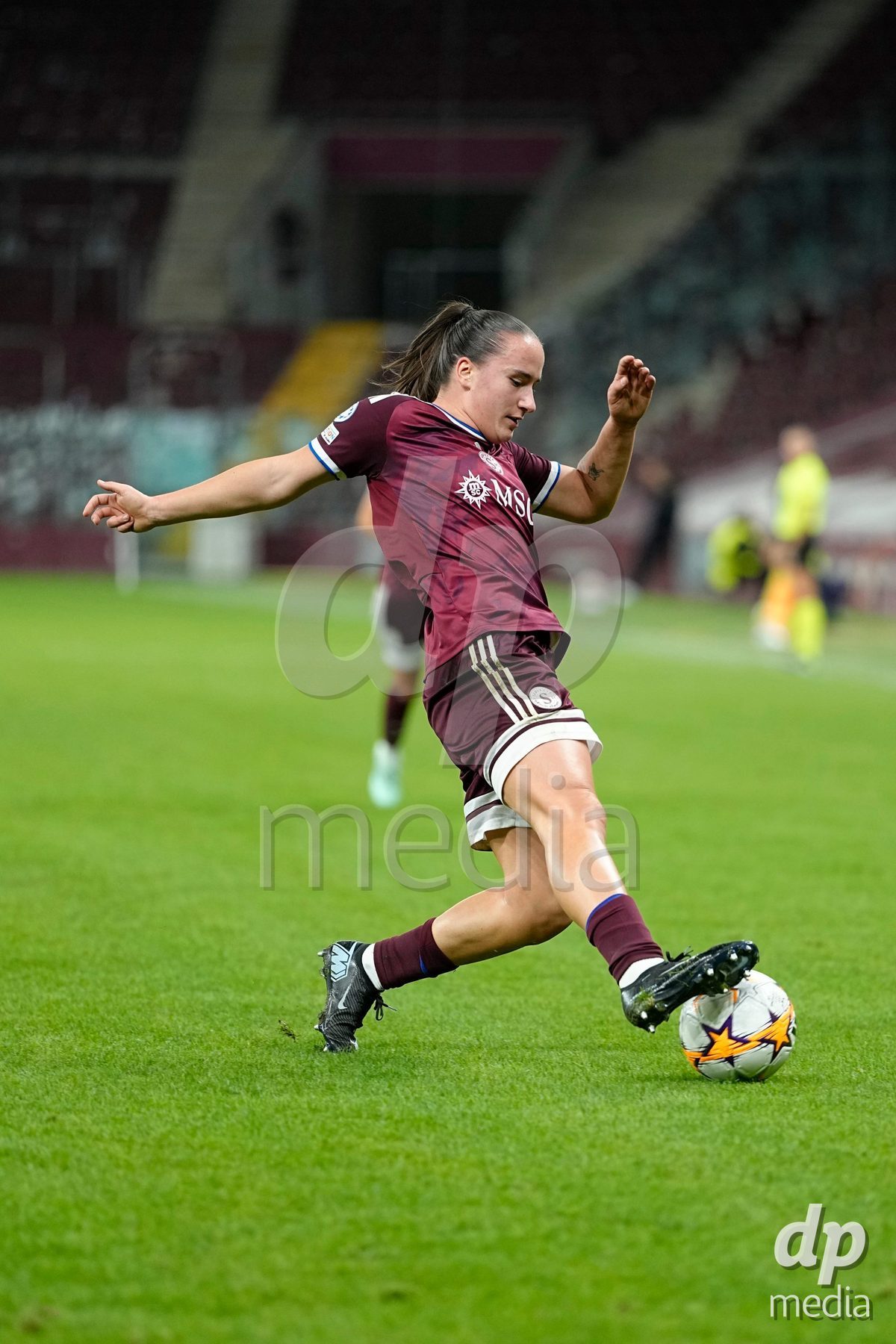 GENEVA, SWITZERLAND - OCTOBER 28: Magdalena Sobal of Servette FC Chenois Feminin during the UEFA Women's Champions League match between Servette FC Chenois Feminin and OH Leuven at Stade de Geneve on October 28, 2026 in Geneva, Switzerland.