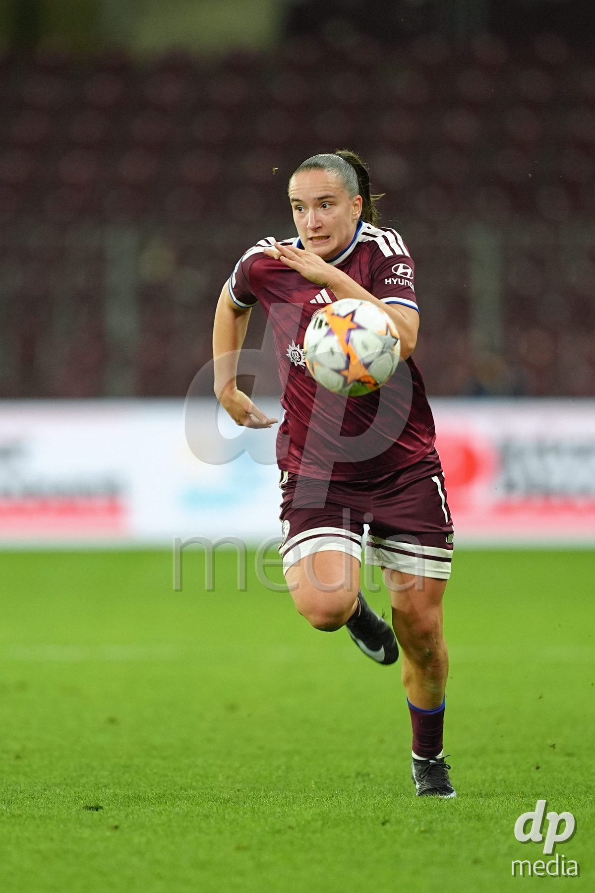 GENEVA, SWITZERLAND - OCTOBER 28: Magdalena Sobal of Servette FC Chenois Feminin during the UEFA Women's Champions League match between Servette FC Chenois Feminin and OH Leuven at Stade de Geneve on October 28, 2026 in Geneva, Switzerland.