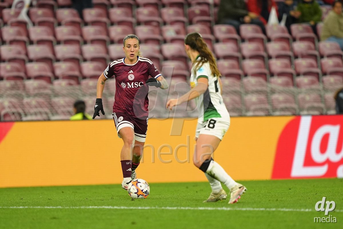 GENEVA, SWITZERLAND - OCTOBER 28: Gloria Marinelli of Servette FC Chenois Feminin during the UEFA Women's Champions League match between Servette FC Chenois Feminin and OH Leuven at Stade de Geneve on October 28, 2026 in Geneva, Switzerland.