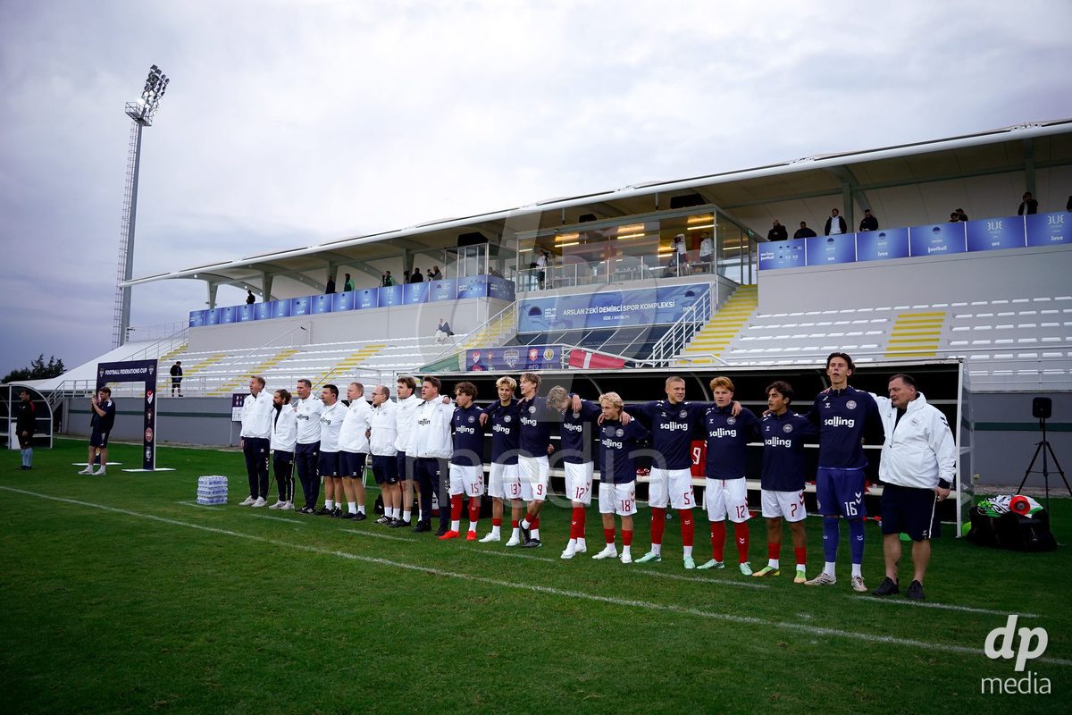 SIDE, TURKIYE - OCTOBER 28: Players and Staff of Denmark during the International Friendly match between Denmark U16 and Saudi Arabia U16 at Emirhan Sport Complex on October 28, 2026 in Side, Turkiye.