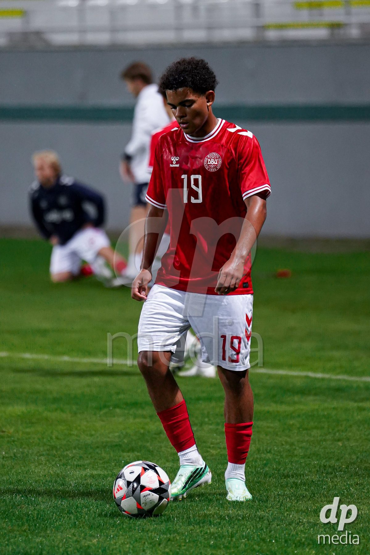 SIDE, TURKIYE - OCTOBER 28: Malte Musenene of Denmark controls the ball during the International Friendly match between Denmark U16 and Saudi Arabia U16 at Emirhan Sport Complex on October 28, 2026 in Side, Turkiye.