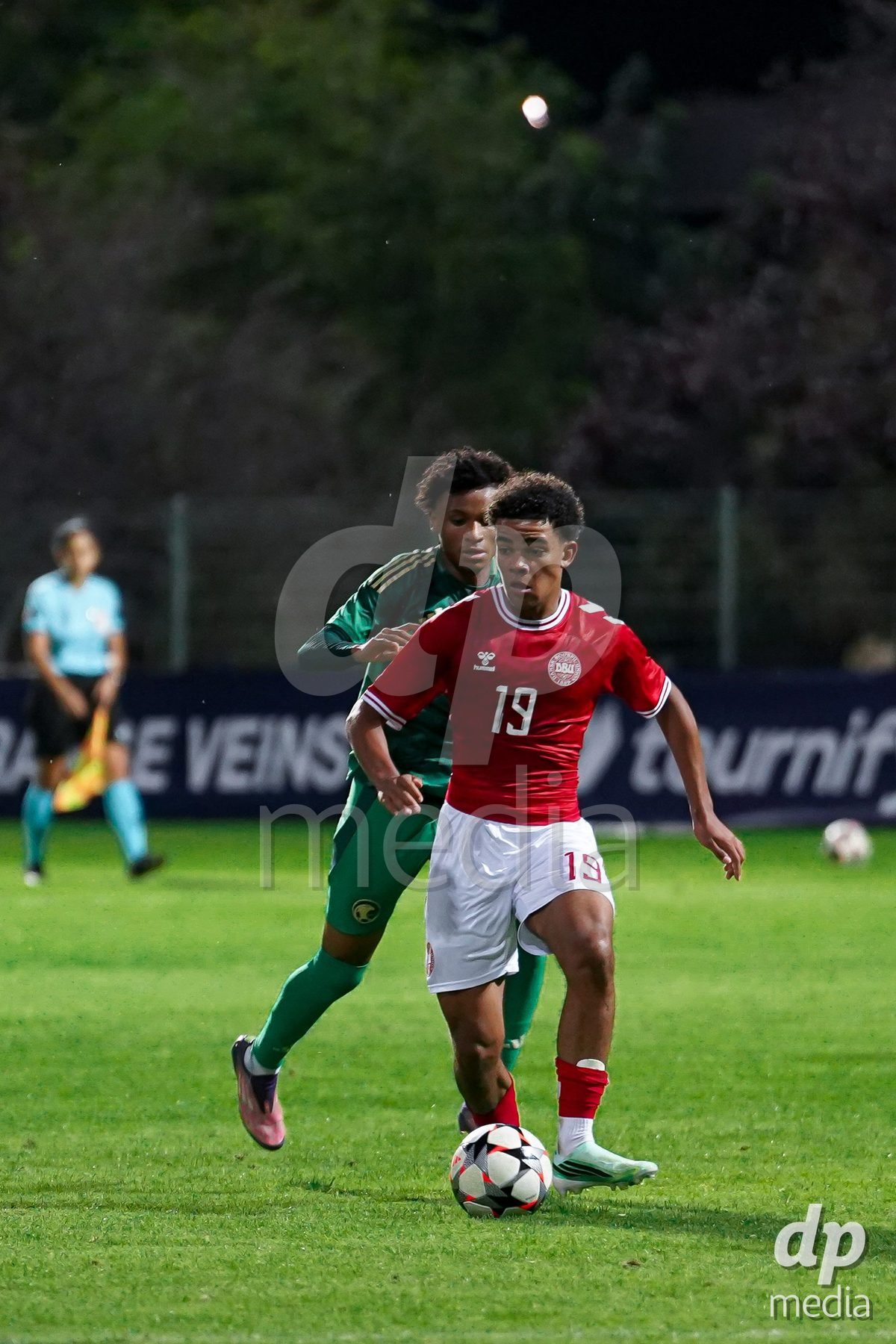 SIDE, TURKIYE - OCTOBER 28: Malte Musenene of Denmark battles for the ball during the International Friendly match between Denmark U16 and Saudi Arabia U16 at Emirhan Sport Complex on October 28, 2026 in Side, Turkiye.