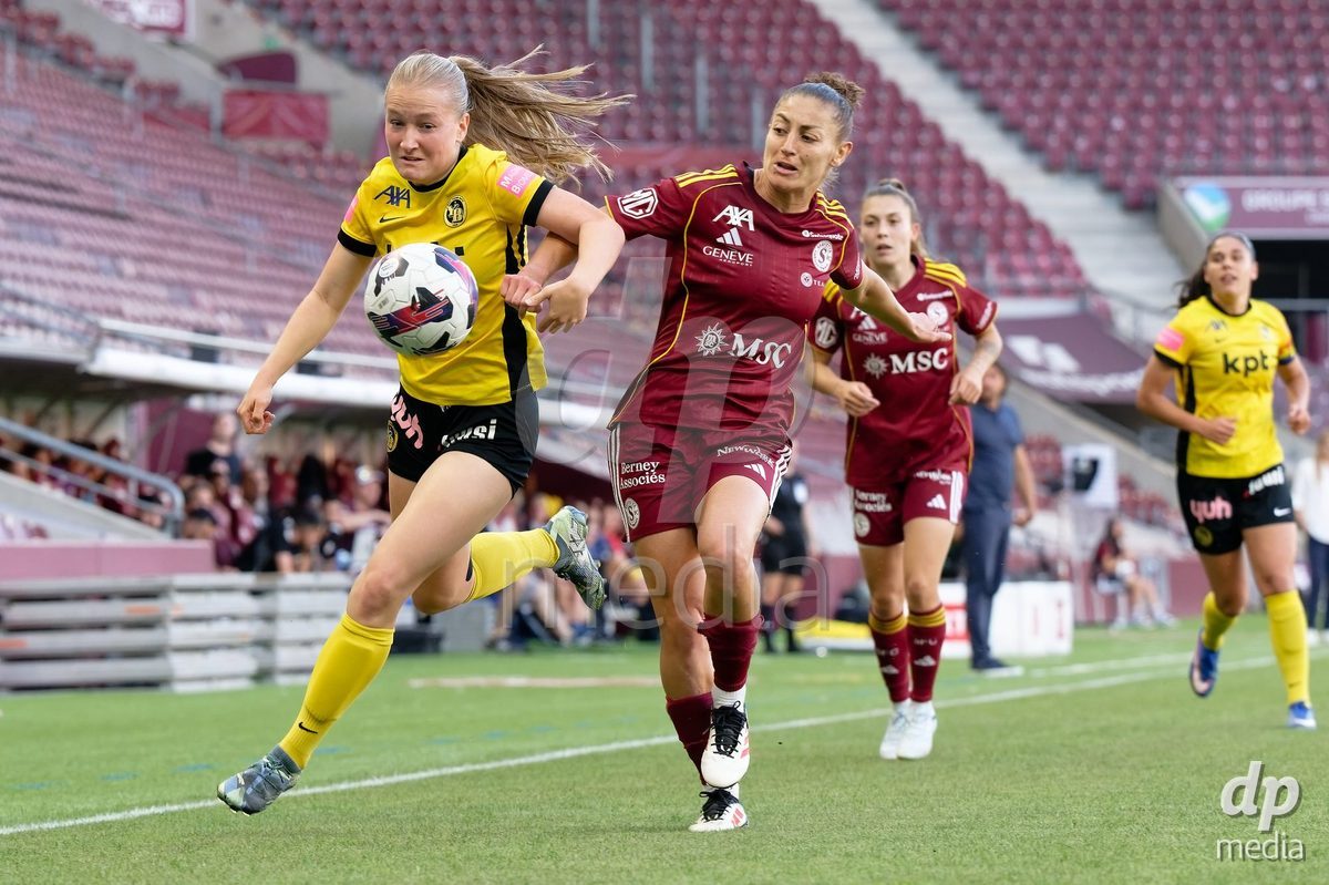 Geneva, Switzerland - May 29 : during the AWSL Final Second Leg match between Servette FC Chenois Feminin  and BSC YB Frauen  at Stade de Geneve on May 29 , 2026 in Geneva, Switzerland.
