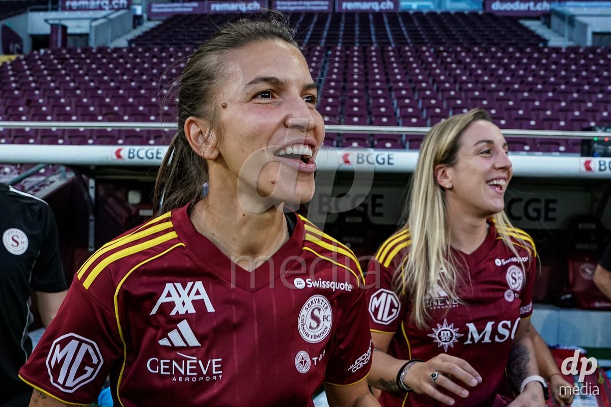 GENEVA, SWITZERLAND - MAY 29: Celebration of team Servette after winning the Final of the AXA Women's Super League match between Servette FC Chenois Feminin and BSC YB Frauen at Stade de Geneve on May 29, 2026 in Geneva, Switzerland.