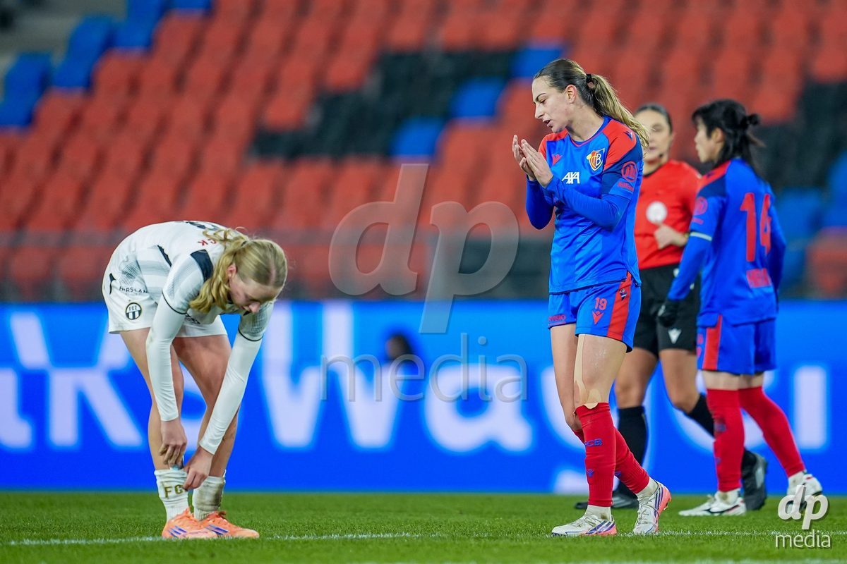 BASEL, SWITZERLAND - OCTOBER 30: Alice Ilaria Berti of FC Basel 1893 reactsduring the AXA Women's Super League match between FC Basel 1893 and FC Zurich at St. Jakob-Park on October 30, 2026 in Basel, Switzerland.