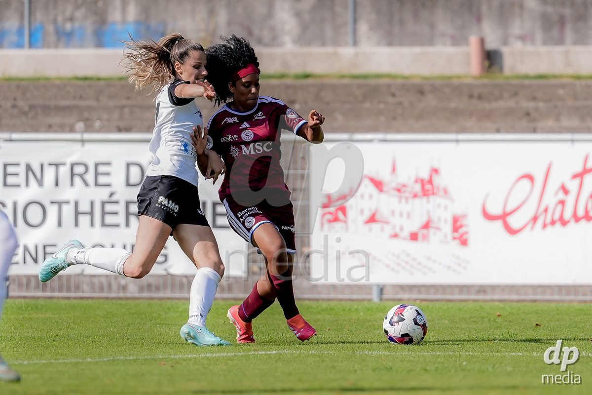 Switzerland: AXA Womens Super League 2026/27, Servette FC Chenois Feminin vs FC Aarau Frauen - Stade des Trois-Chene, Chene-Bourg: Mickaella Cardia (Mickaëlla Cardia) (Servette FC Chenois Feminin), right, in action.