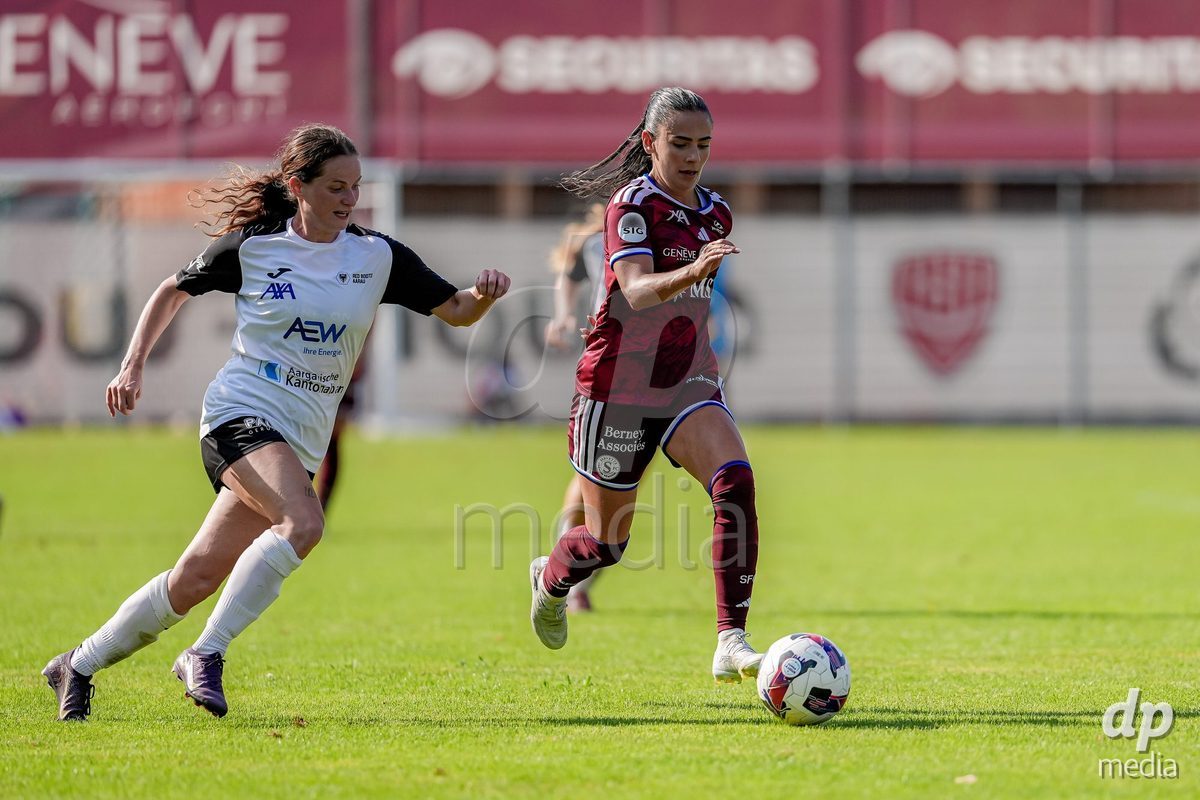 Switzerland: AXA Womens Super League 2026/27, Servette FC Chenois Feminin vs FC Aarau Frauen - Stade des Trois-Chene, Chene-Bourg: Meriame Terchoun (Servette FC Chenois Feminin), right, in action.