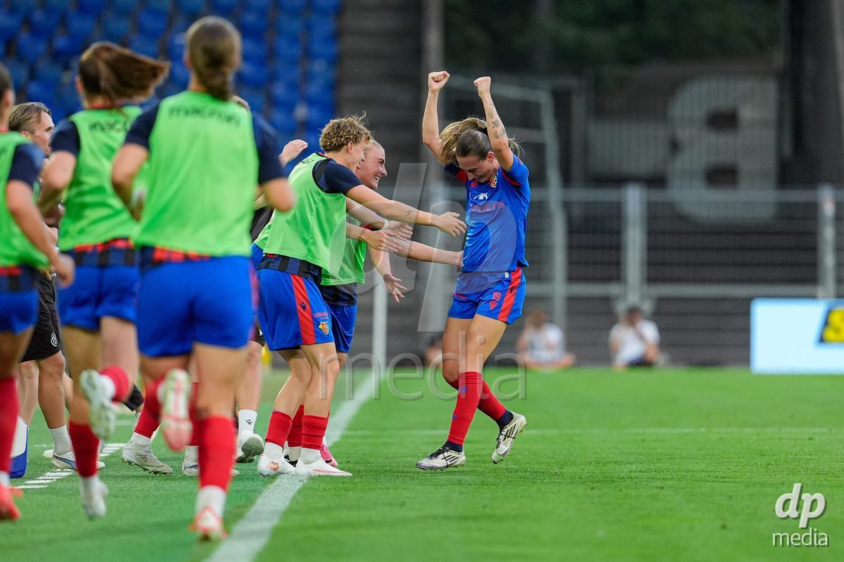 Switzerland: AXA Womens Super League 2026/27, FC Basel 1893 vs BSC YB Frauen - St. Jakob-Park, Basel: Alice Berti (19 FC Basel 1893) celebrating after scoring teams first goal