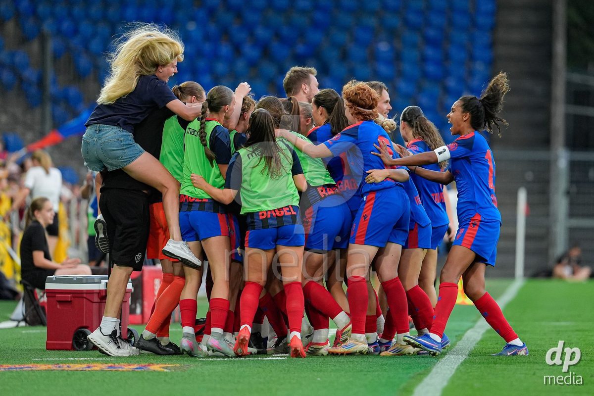 Switzerland: AXA Womens Super League 2026/27, FC Basel 1893 vs BSC YB Frauen - St. Jakob-Park, Basel: Alice Berti (19 FC Basel 1893) celebrating after scoring teams first goal