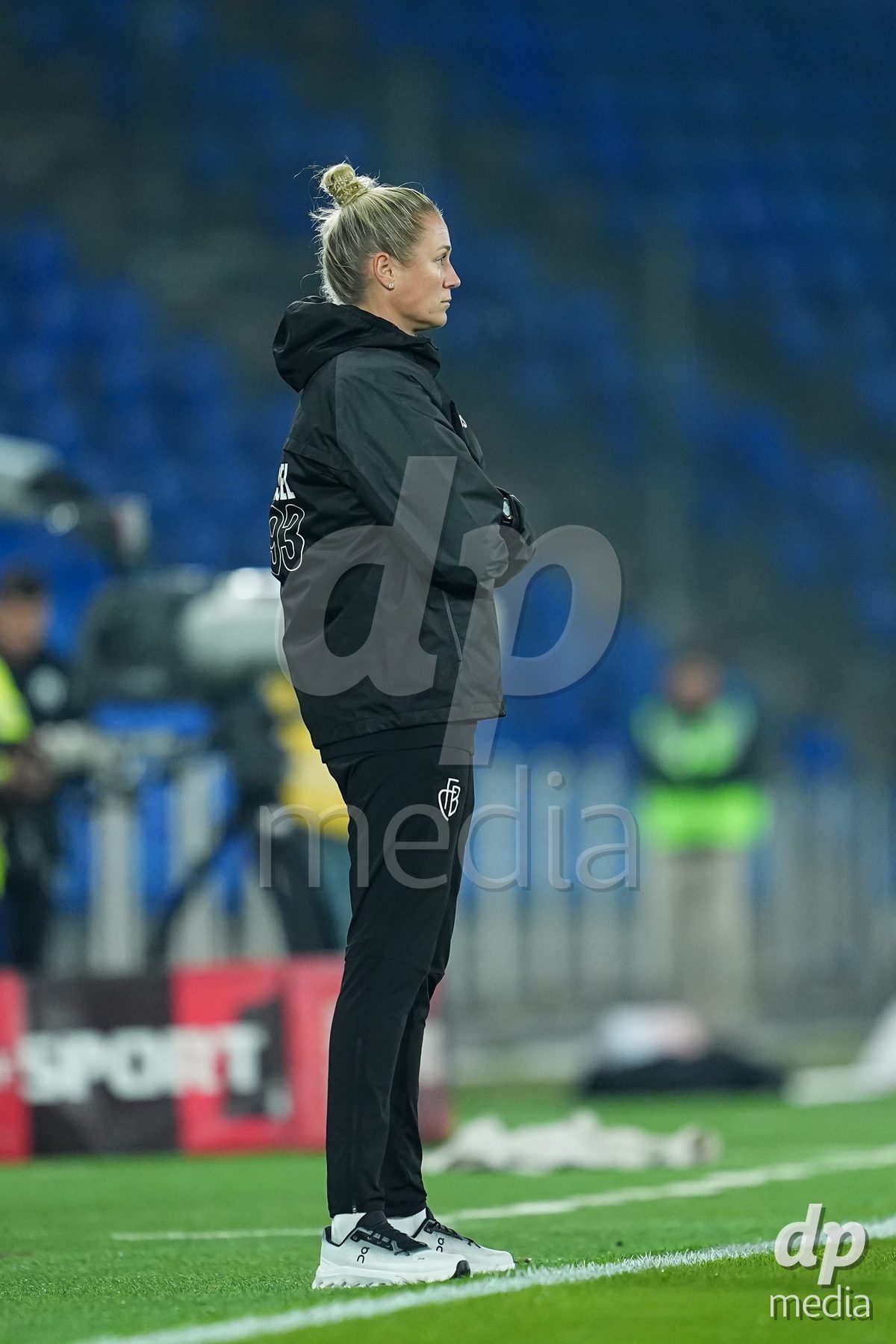 BASEL, SWITZERLAND - OCTOBER 30: Danique Stein, Head Coach of FC Basel 1893 looks on during the AXA Women's Super League match between FC Basel 1893 and FC Zurich at St. Jakob-Park on October 30, 2026 in Basel, Switzerland.  (Photo by Daniela Porcelli/DP Media)
