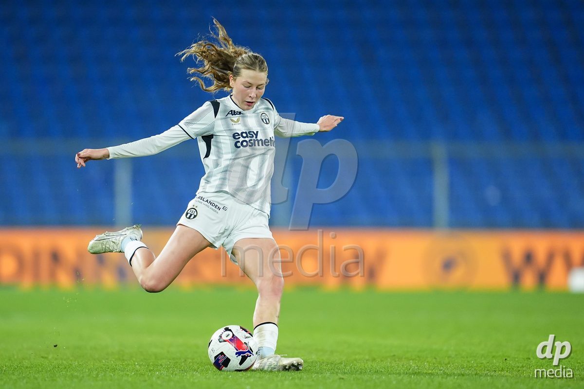 BASEL, SWITZERLAND - OCTOBER 30: Marlene Wild of FC Zurich shoots the ball during the AXA Women's Super League match between FC Basel 1893 and FC Zurich at St. Jakob-Park on October 30, 2026 in Basel, Switzerland.  (Photo by Daniela Porcelli/DP Media)