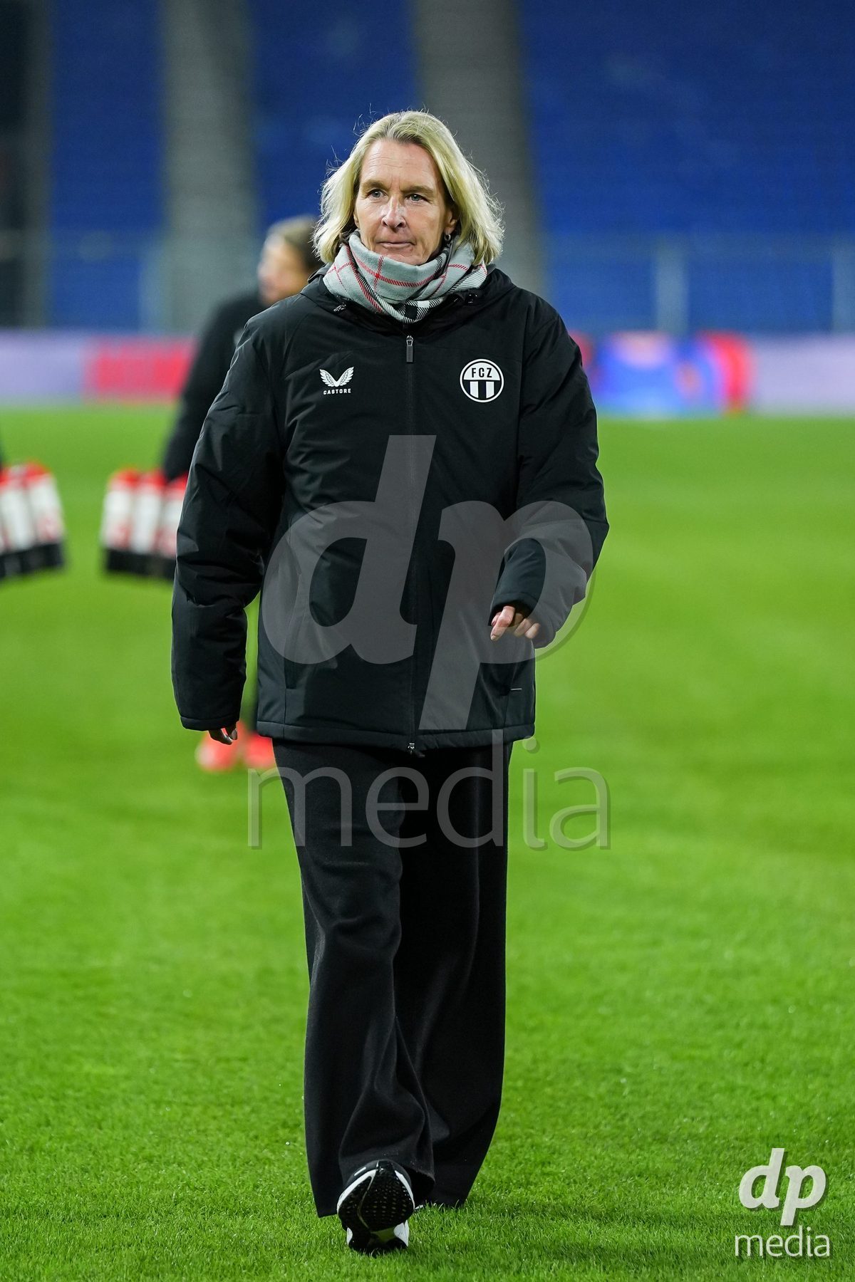 BASEL, SWITZERLAND - OCTOBER 30: Martina Voss-Tecklenburg, Head Coach of FC Zurich looks on prior to the AXA Women's Super League match between FC Basel 1893 and FC Zurich at St. Jakob-Park on October 30, 2026 in Basel, Switzerland.  (Photo by Daniela Porcelli/DP Media)