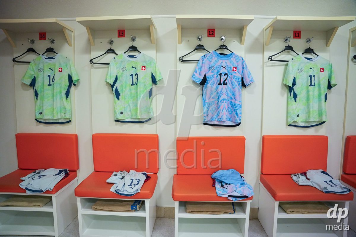 SIDE, TURKIYE - OCTOBER 31: General view inside the dressind room of Switzerland prior to the International Friendly tournament football match between Portugal U16 and Switzerland U16 at Emirhan Sport Complex on October 31, 2026 in Side, Turkiye.