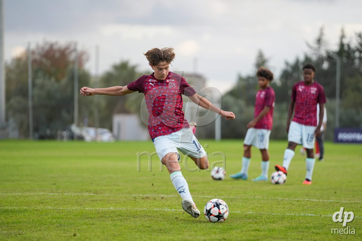 SIDE, TURKIYE - OCTOBER 31: Players of Switzerland during warm up prior to to the International Friendly tournament football match between Portugal U16 and Switzerland U16 at Emirhan Sport Complex on October 31, 2026 in Side, Turkiye.