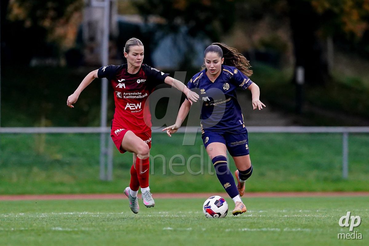 LUZERN, SWITZERLAND - OCTOBER 31: Melissa Rondalli of FC Luzern battles for the ball during the AXA Women's Super League match between FC Luzern and FC Aarau Frauen at Hubelmatt on October 31, 2026 in Luzern, Switzerland.