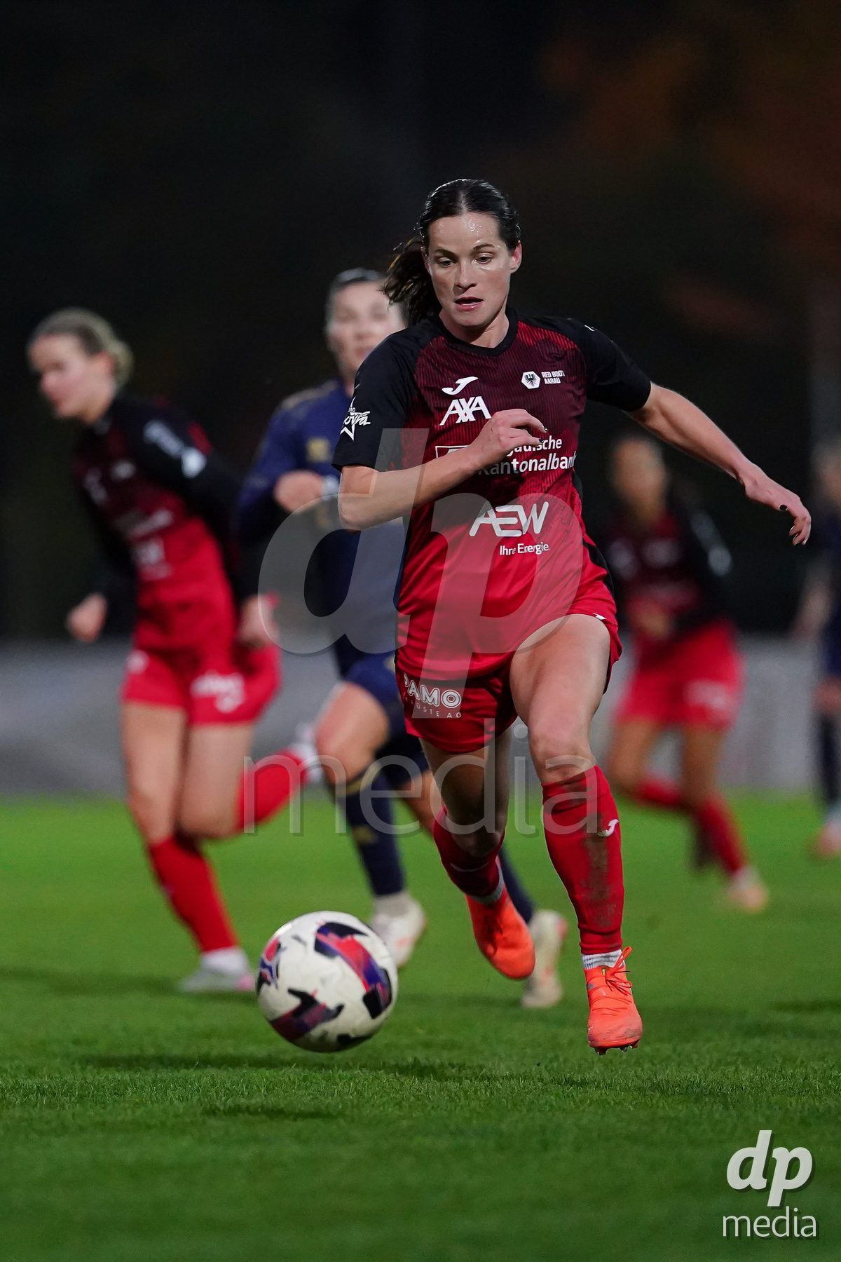 LUZERN, SWITZERLAND - OCTOBER 31: Tabea Dorothee Maria Schütt of FC Aarau Frauen controls the ball during the AXA Women's Super League match between FC Luzern and FC Aarau Frauen at Hubelmatt on October 31, 2026 in Luzern, Switzerland.