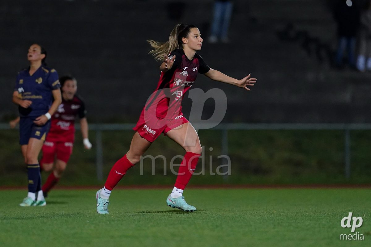LUZERN, SWITZERLAND - OCTOBER 31: Celia Hofer of FC Aarau Frauen celebrating after scoring teams second goal during the AXA Women's Super League match between FC Luzern and FC Aarau Frauen at Hubelmatt on October 31, 2026 in Luzern, Switzerland.
