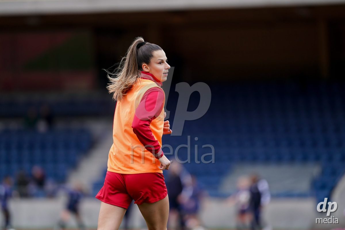 LUZERN, SWITZERLAND - OCTOBER 31: Celia Hofer of FC Aarau Frauen warming up during the AXA Women's Super League match between FC Luzern and FC Aarau Frauen at Hubelmatt on October 31, 2026 in Luzern, Switzerland.