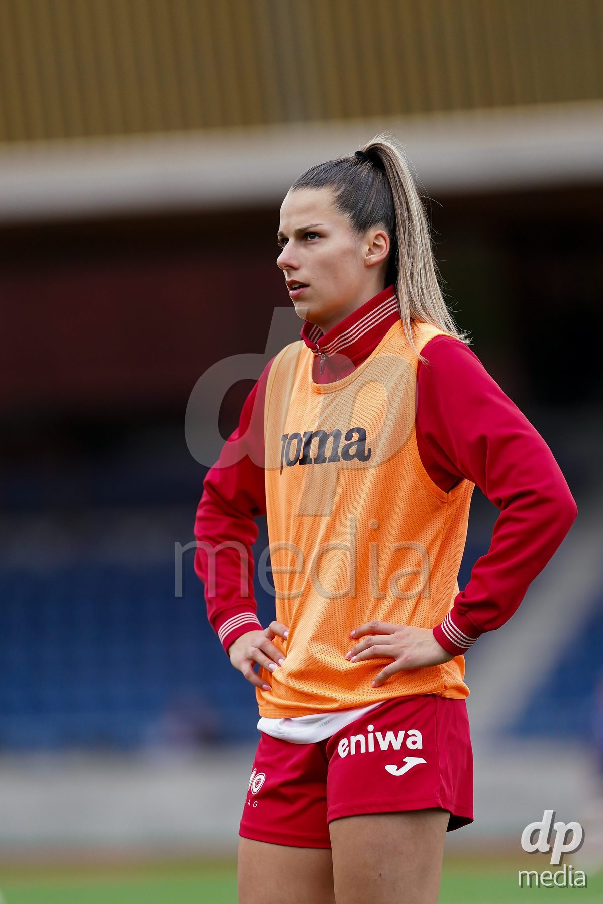 LUZERN, SWITZERLAND - OCTOBER 31: Celia Hofer of FC Aarau Frauen warming up during the AXA Women's Super League match between FC Luzern and FC Aarau Frauen at Hubelmatt on October 31, 2026 in Luzern, Switzerland.