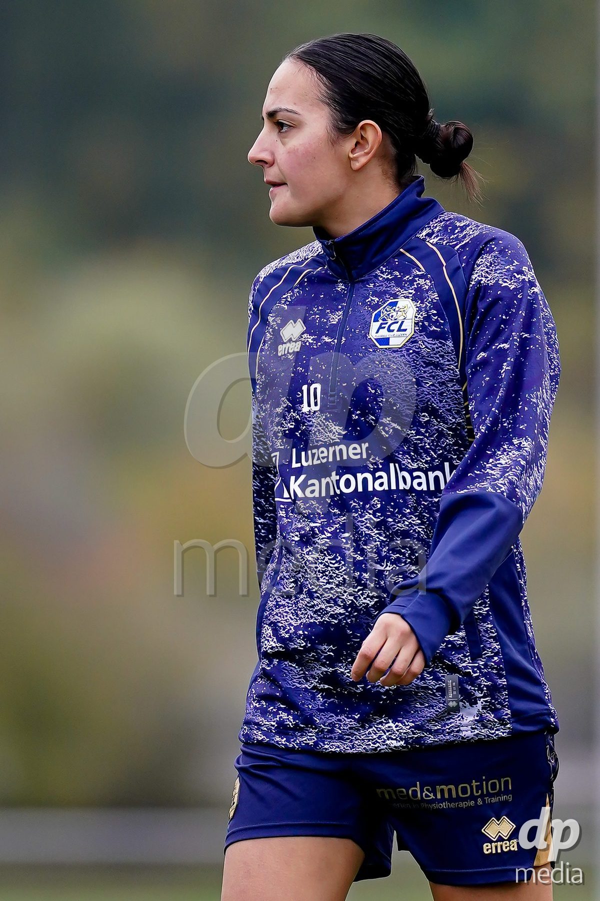 LUZERN, SWITZERLAND - OCTOBER 31: Athanasia Moraitou of FC Luzern warming up during the AXA Women's Super League match between FC Luzern and FC Aarau Frauen at Hubelmatt on October 31, 2026 in Luzern, Switzerland.