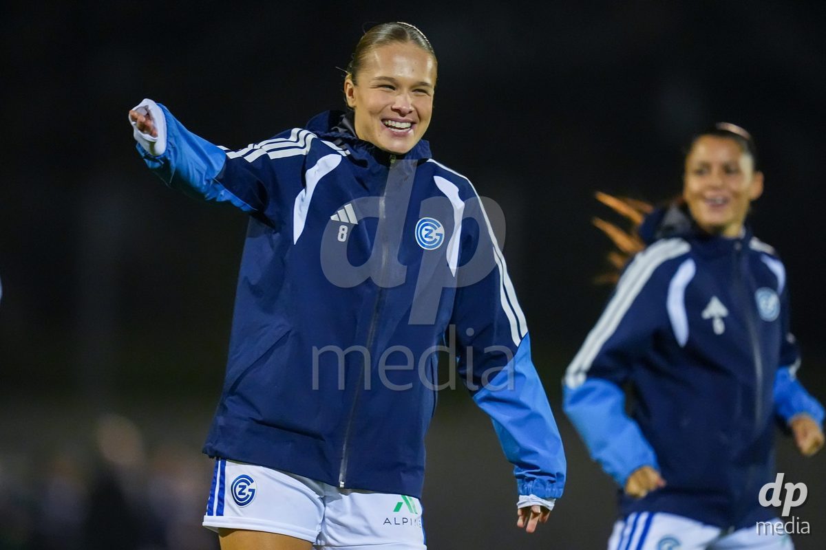 ZURICH, SWITZERLAND - OCTOBER 31: Ella Ljustina of GC Frauenfussball during warm up prior to the AXA Women's Super League match between GC Frauenfussball and Yverdon Sport Women at Letzigrund on October 31, 2026 in Zurich, Switzerland. (Photo by Daniela Porcelli/DP Media)
