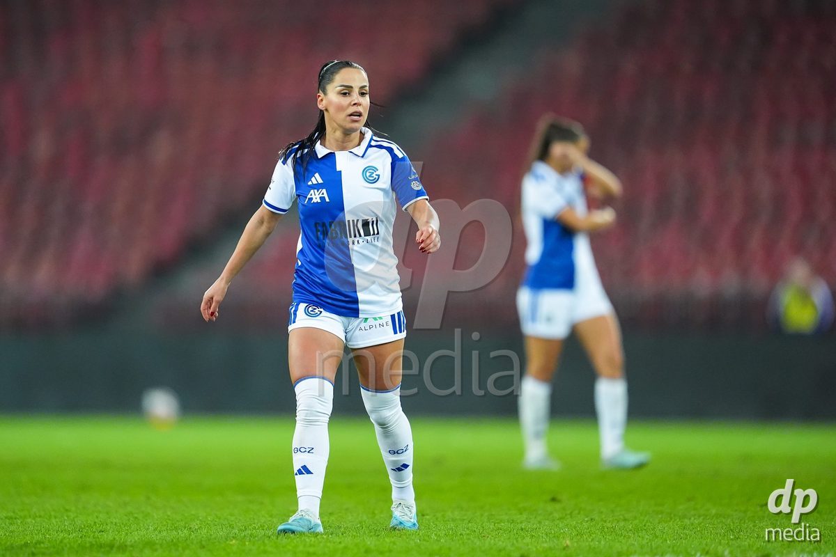 ZURICH, SWITZERLAND - OCTOBER 31: Qendresa Krasniqi of GC Frauenfussball looks on during the AXA Women's Super League match between GC Frauenfussball and Yverdon Sport Women at Letzigrund on October 31, 2026 in Zurich, Switzerland. (Photo by Daniela Porcelli/DP Media)