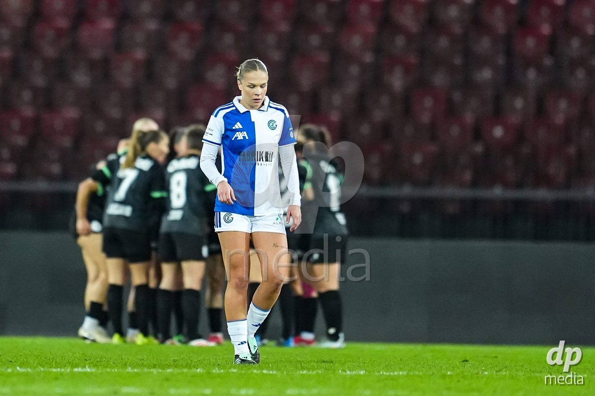 ZURICH, SWITZERLAND - OCTOBER 31: Ella Ljustina of GC Frauenfussball reacts dejected during the AXA Women's Super League match between GC Frauenfussball and Yverdon Sport Women at Letzigrund on October 31, 2026 in Zurich, Switzerland. (Photo by Daniela Porcelli/DP Media)